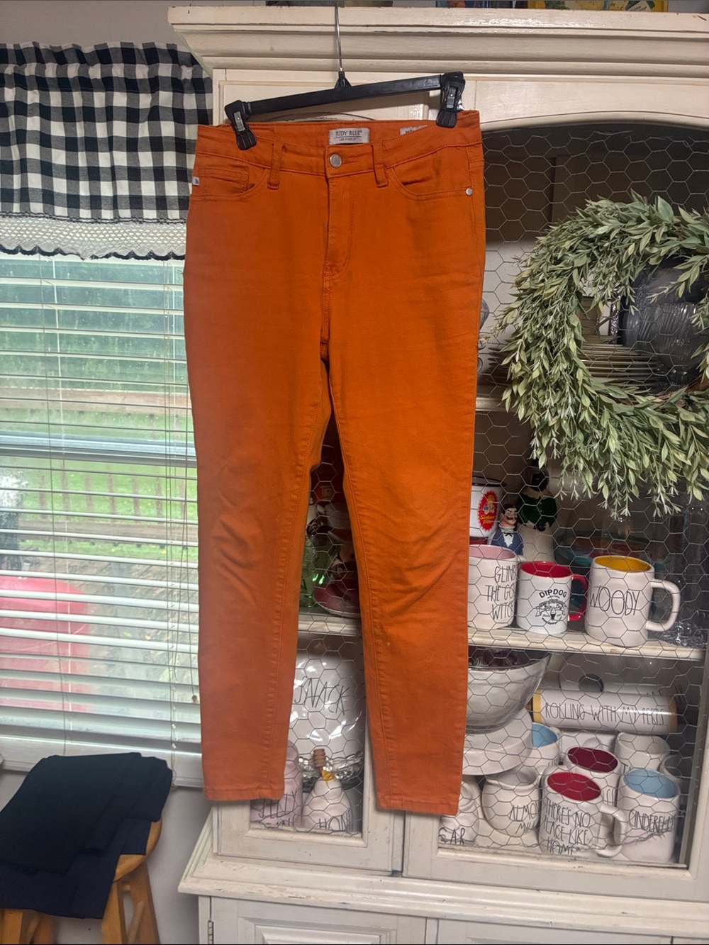 Judy Blues Women's High-Rise Orange Skinny Jeans